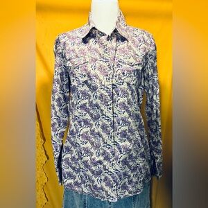 Purple floral pearl snap Ariat